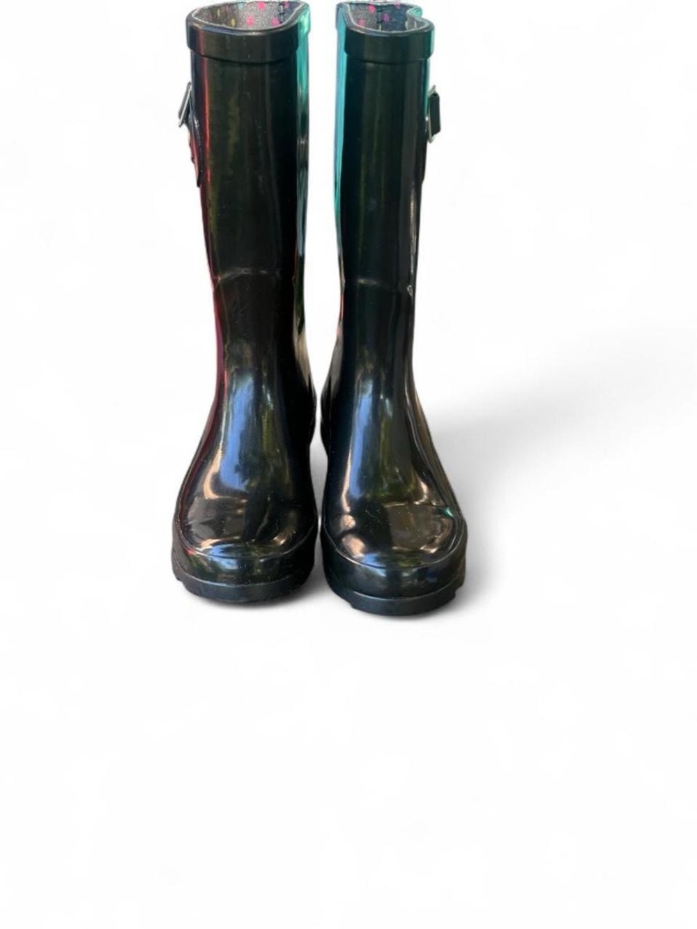 Western Chief Girls Black Gloss Rain Boots with Side Buckle